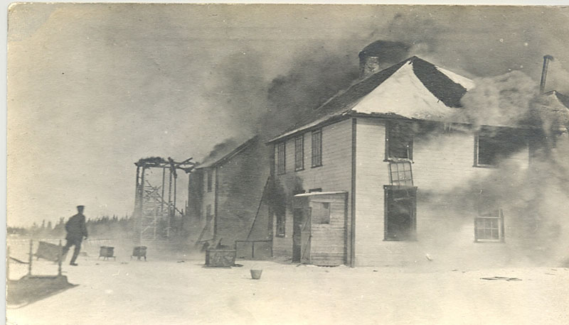 Norway House, IRS in flames.