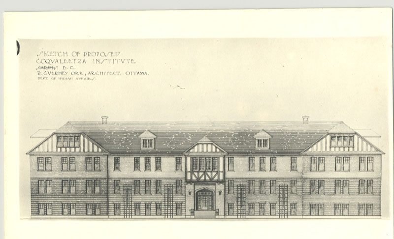 Sketch of proposed Coqualeetza Institute, Sardis, British Columbia, circa 1920.