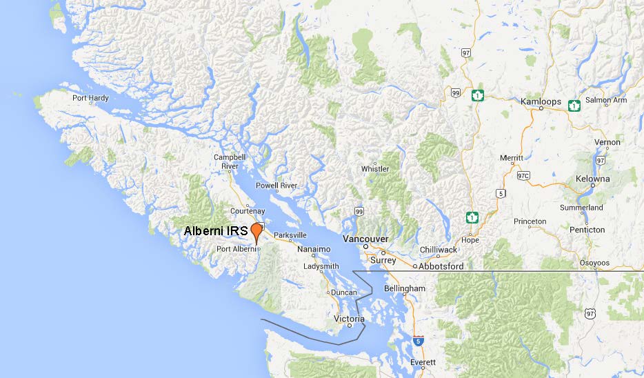 Location of Alberni Indian Residential School indicated on a map.