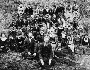 Teachers and students at McDougall Orphanage.