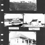 Scrapbook page with 4 images of buildings at Red Deer Residential School