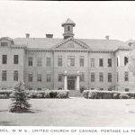 Exterior shot of Portage la Prairie Residential School taken from the front.
