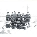 Hockey team portrait on rink