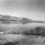 View of Round Lake and Qu'Appelle Hills in the background, taken from Round Lake Residential School property.