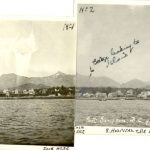 View of Lax Kw'alaams taken from the water. Captions and notations on the image include 