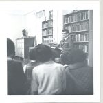 Vice Principal reading to a class, Alberni Indian Residential School, 1964.