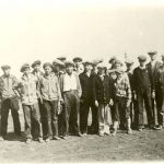 Two baseball teams--one is from Edmonton Indian Residential School.