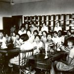 Girls' sewing class, Edmonton Indian Residential School.