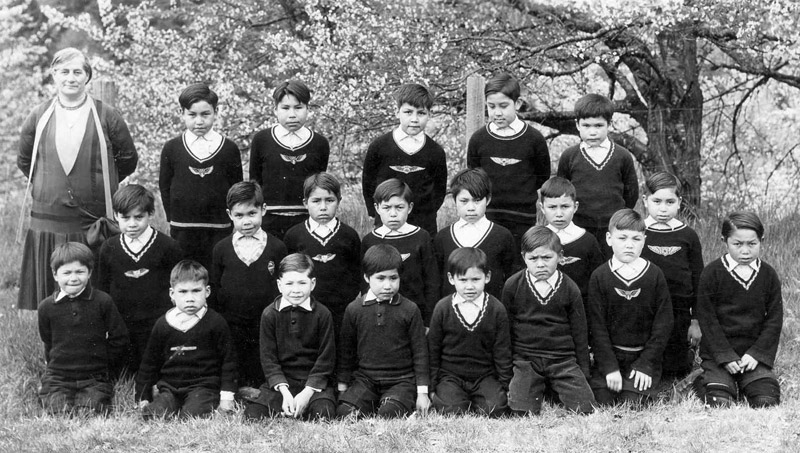 Group of small children at Alberni Residential School