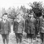 4 boys in suits, Alberni Indian Residential School