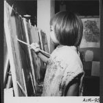 Small girl painting in kindergarten at Residence