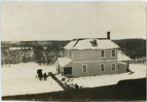 Red Deer Indian Residential School during winter